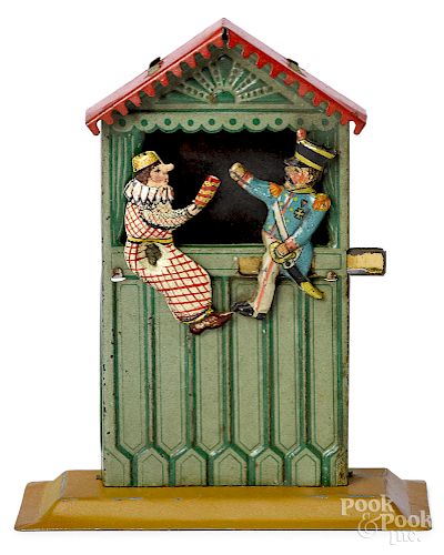 Scarce Meier animated Punch & Judy penny toy