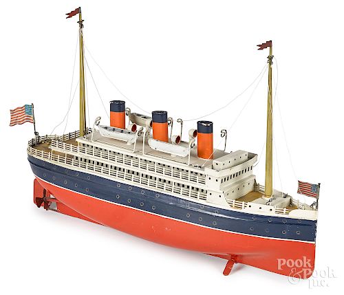 Bing painted tin clockwork ocean liner