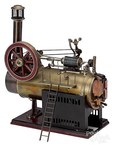 Brass and cast iron live steam horizontal boiler