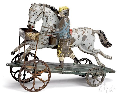 American tin horse pull toy