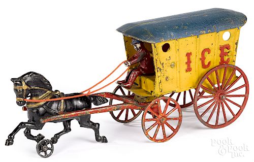 Hubley cast iron horse drawn Ice wagon