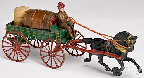 Hubley cast iron horse drawn express wagon