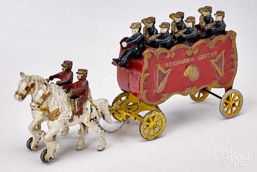 Cast iron horse drawn Overland Circus band wagon