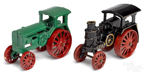 Two Arcade cast iron Avery steam tractors