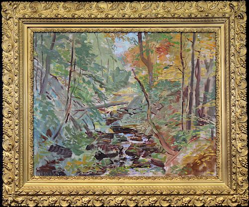 Hermes, Signed Impressionist River Landscape