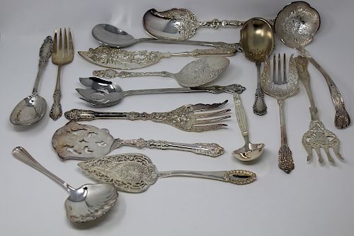 (16) Assorted Silver Plate Serving Utensils