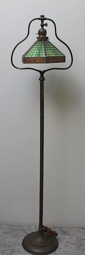 HANDEL. Signed Harp Standing Lamp With Indian