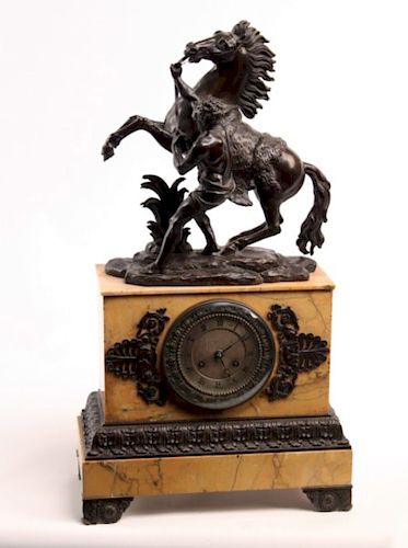 LOUIS PHILIPPE MARBLE AND BRONZE MOUNTED CLOCK