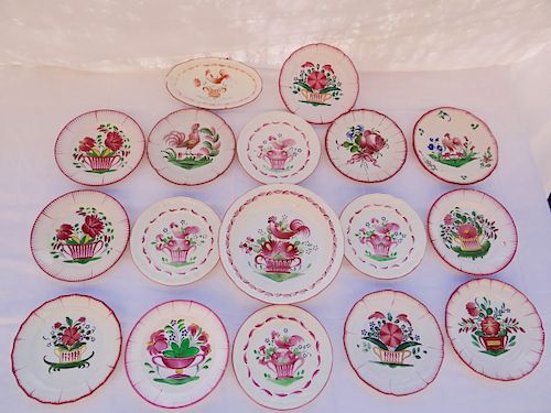 MISC. LOT OF 17 EASTERN FRANCE FAIENCE PLATES