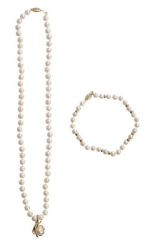 Cultured Pearl Necklace, Bracelet