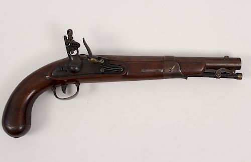 North Model 1819  flintlock black powder pistol stamped 1822 in 54 caliber