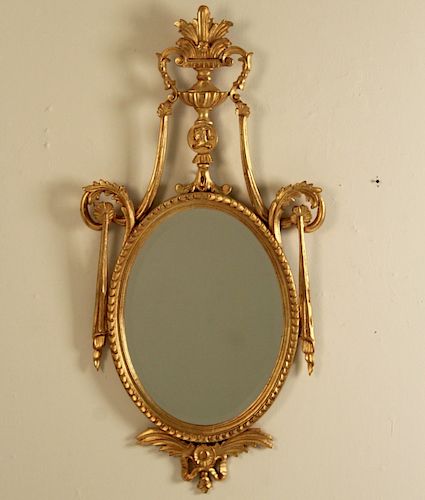 CARVED GILTWOOD CLASSICAL MIRROR
