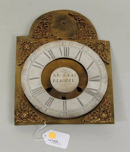 Blasdell, Silver & Brass Clock Face 18th C.