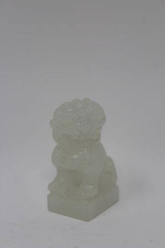 Chinese Carved White Jade Foo Lion