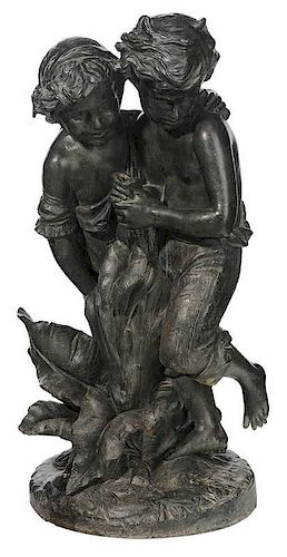 Figural Fountain of Boy and Girl