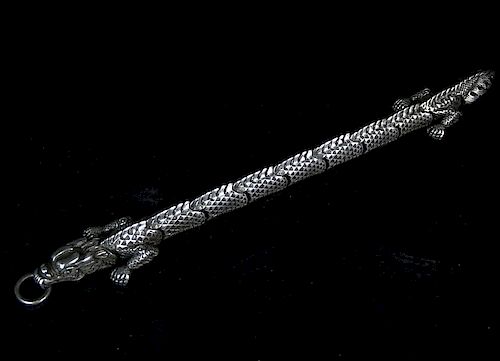 Sterling Silver Alligator Bracelet, Signed WTS