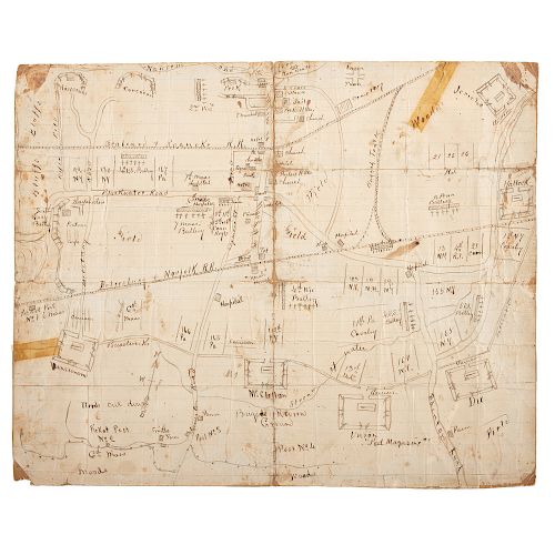 Civil War Hand-Drawn Map of the Siege of Suffolk, Virginia, Owned by Private William Gragg, 6th Massachusetts Infantry, With War-Date Correspondence