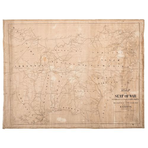 Exceptionally Rare Confederate Map of the Seat of War