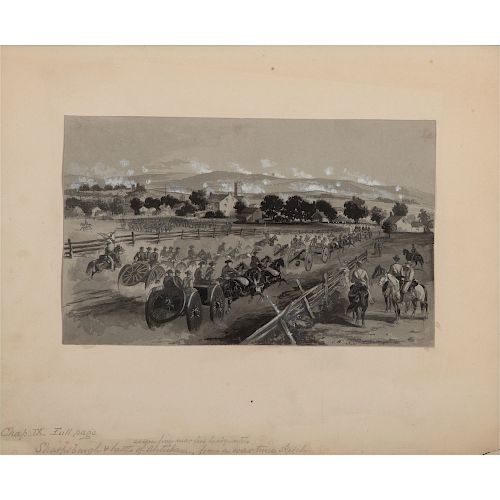 John R. Chapin, Original Painting from a Wartime Sketch Depicting the Battle of Antietam