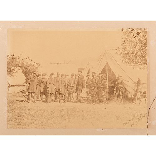 President Lincoln at Battlefield of Antietam, Photograph Printed and Signed by Moses P. Rice