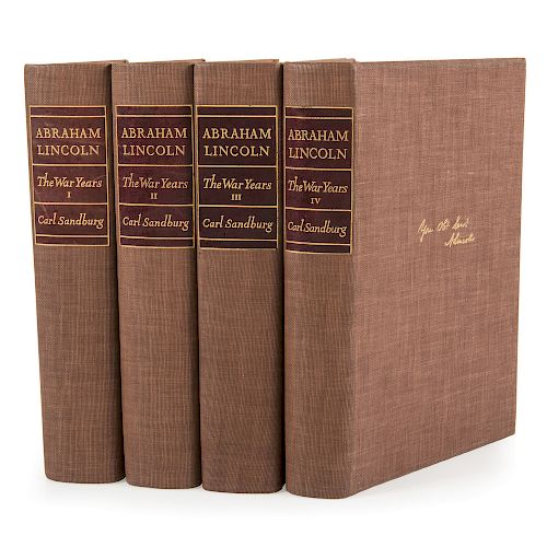 Abraham Lincoln: The War Years, Carl Sandburg, Signed Limited Edition in Four Volumes