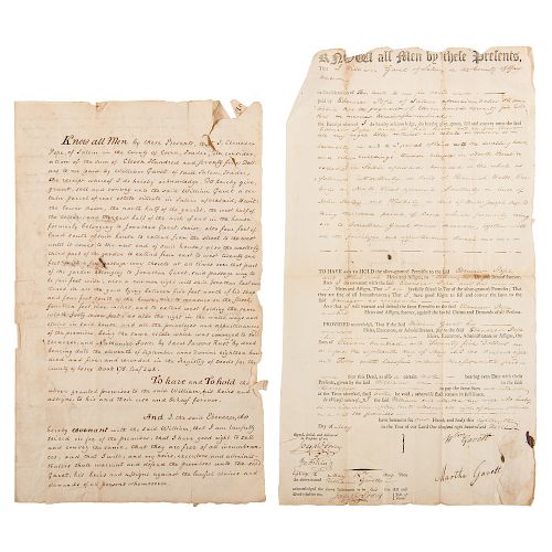 Archive of the Gavet Family of Salem, Massachusetts, Two Documents Signed by Supreme Court Justice Joseph Story