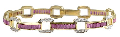 Ruby, Diamond Bracelet