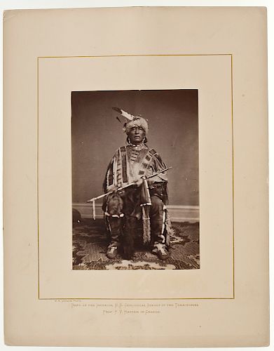 A. Zeno Shindler Albumen Photograph of Si-Ha-Han-Ska, Long Foot, Yankton Dakota