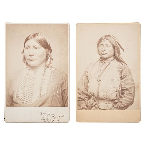 Will Soule, Two Cabinet Cards of Plains Indians, Incl. Kiowa Chief White Horse