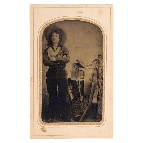 Ca Late 1870s Tintype of a Wild West Show Performer