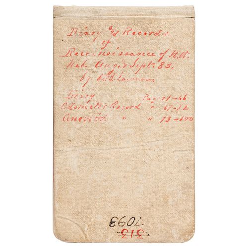 1883 Surveyor's Diary of William B. Lawson, Engineer for the Chicago, Burlington, & Quincy Railroad