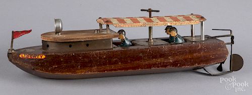 Liberty Playthings wood and tin wind-up river boat