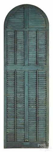 Large painted, louvered shutter, late 19th c., 114'' h., 36'' w.
