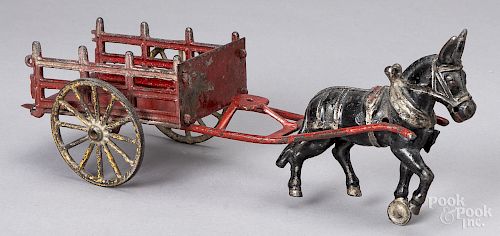 Wilkins cast iron donkey drawn wagon