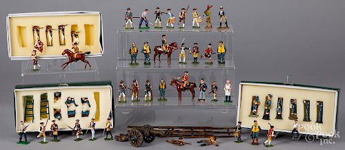 Collection of painted cast metal toy soldiers