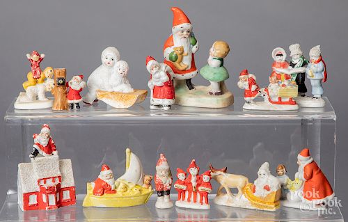 Collection of German bisque Christmas figures
