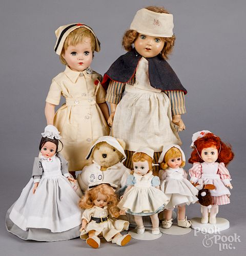 Group of nurse dolls