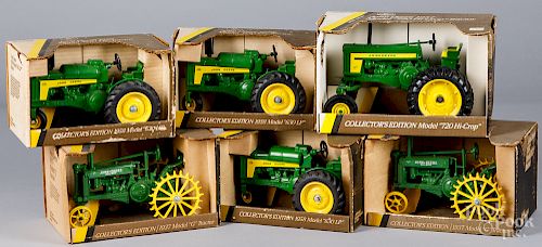 Six boxed John Deere Collectors Edition tractors