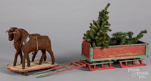 Horse-drawn pull toy sled