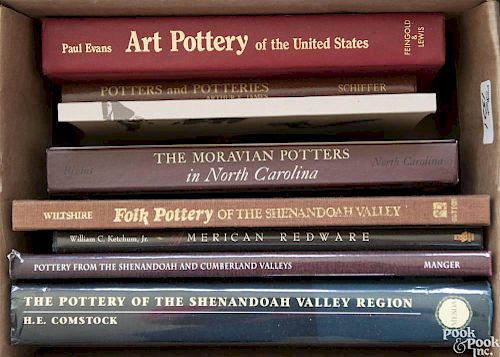 Antique reference books pertaining to pottery, to include Comstock Pottery of the Shenandoah Vall