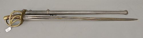 French Klingenthal sword, Klingenthal Octobre 1813 engraved on spine. <R>total lg. 46 in., blade lg. 37 3/4 in.