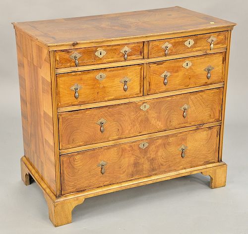 George II walnut chest, two over two over two drawer, late 17th - 18th century. ht. 33 1/2in., top: 20 1/2" x 37 1/4" Provenance: An...