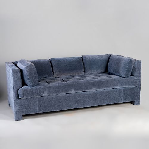 De Angelis Blue Velvet Upholstered Sofa