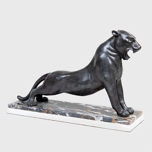 Art Deco Style Bronze Panther