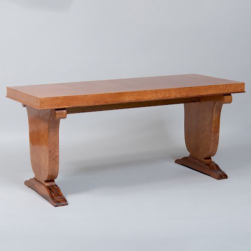 Art Deco Style Maple and Black Walnut Low Table