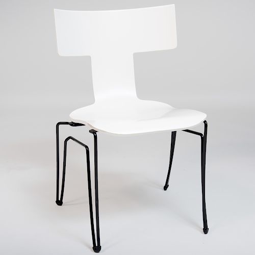 Dongia Metal and Laminate White Chair