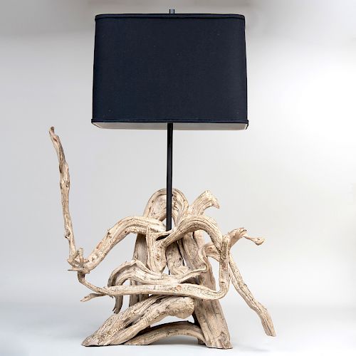 Drift Wood Sculpture Mounted as a Lamp
