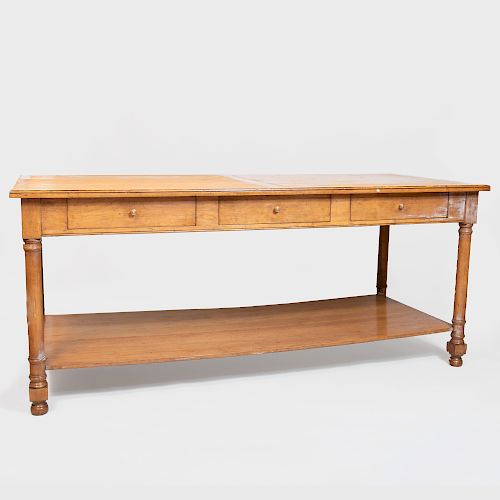 French Provincial Fruitwood Serving Table
