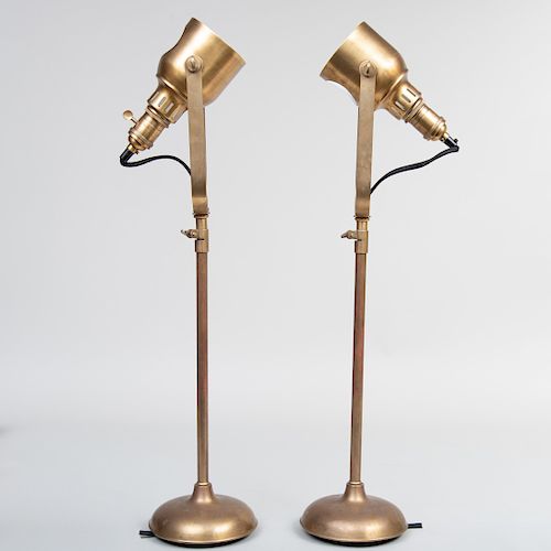 Pair of Visual Comfort & Co. Brass Telescoping Lamps
