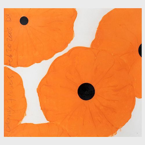 Donald Sultan (b. 1951): Orange Flowers, Feb. 20, 2006